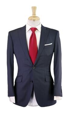 Richard James Savile Row Blue Gray Super 130's Wool 2-Btn Slim Fit Suit 36S